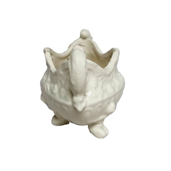 VTG Victorian Cherub Candle Holder White Majolica Pottery Angels Holiday Decor - Picture 5 of 16